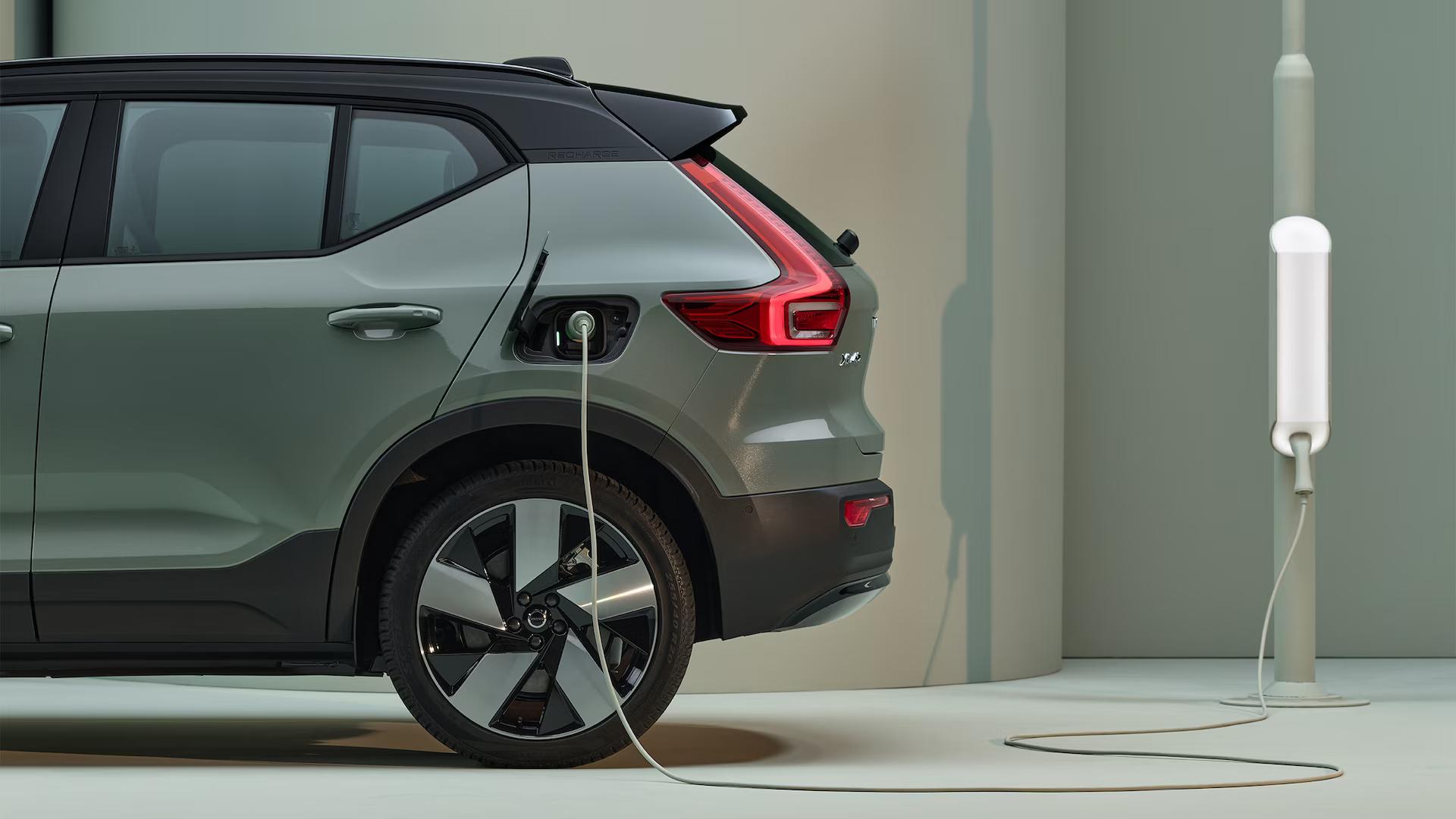 Design aerodinâmico das rodas no Volvo XC40 Recharge.